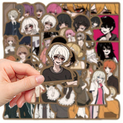 50pcs Blackened Character Graffiti Sticker Waterproof DIY Stickers