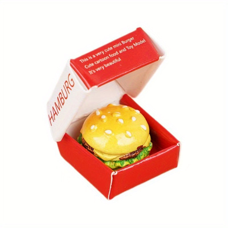 Hamburger Dollhouse Accessory Realistic Red & Yellow Food Toy