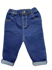 Boys Vintage Denim Jeans Elastic Waist Autumn Spring