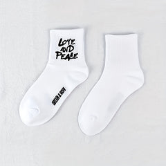 5 Pairs Cartoon Graffiti Socks Mid Tube Women's Stockings