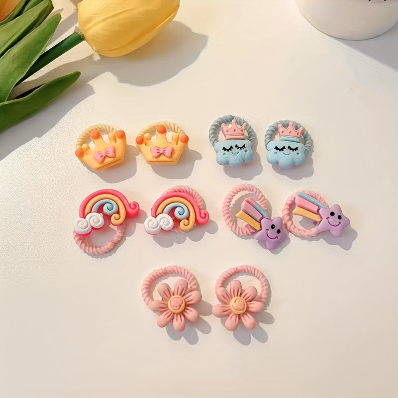 Flowers Bow Fruits Decor Hair Ties Decorative Hair Accessories