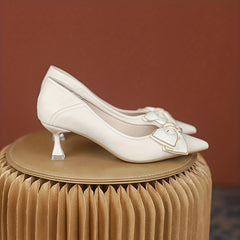 Bowknot Kitten Heels Wedding Pumps