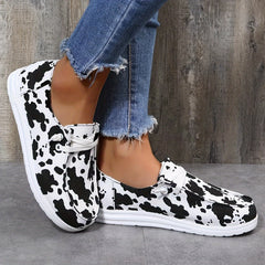 Leopard Print Lace Up Lightweight Low Top Sneakers