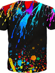 Men's Colorful 3D Print T Shirt Comfy & Stretchy Tee Top