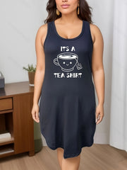 Cartoon Tea Print Lounge Dress