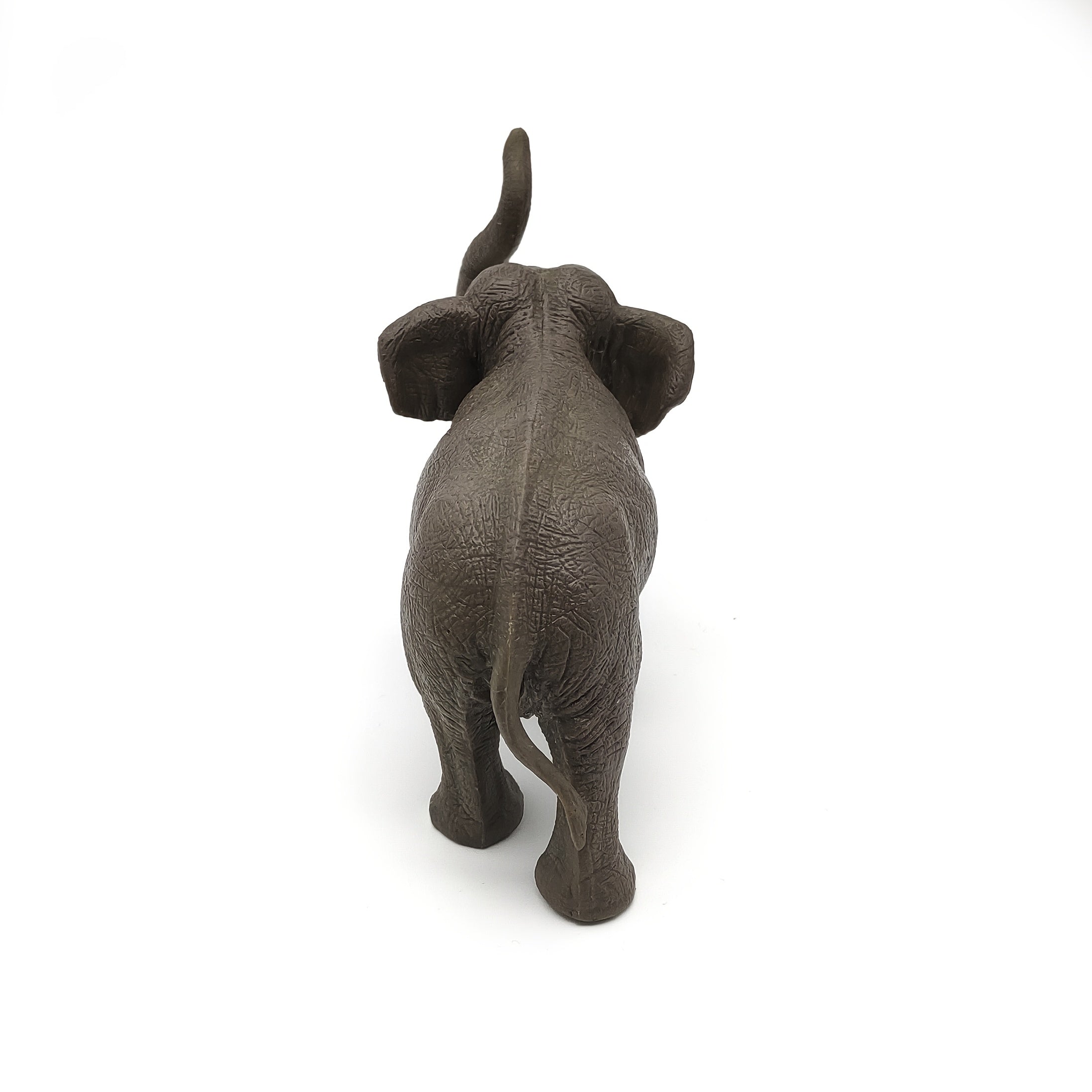 PVC Elephant Statue w/ Green Leaves - Home Decor & Collectible Display