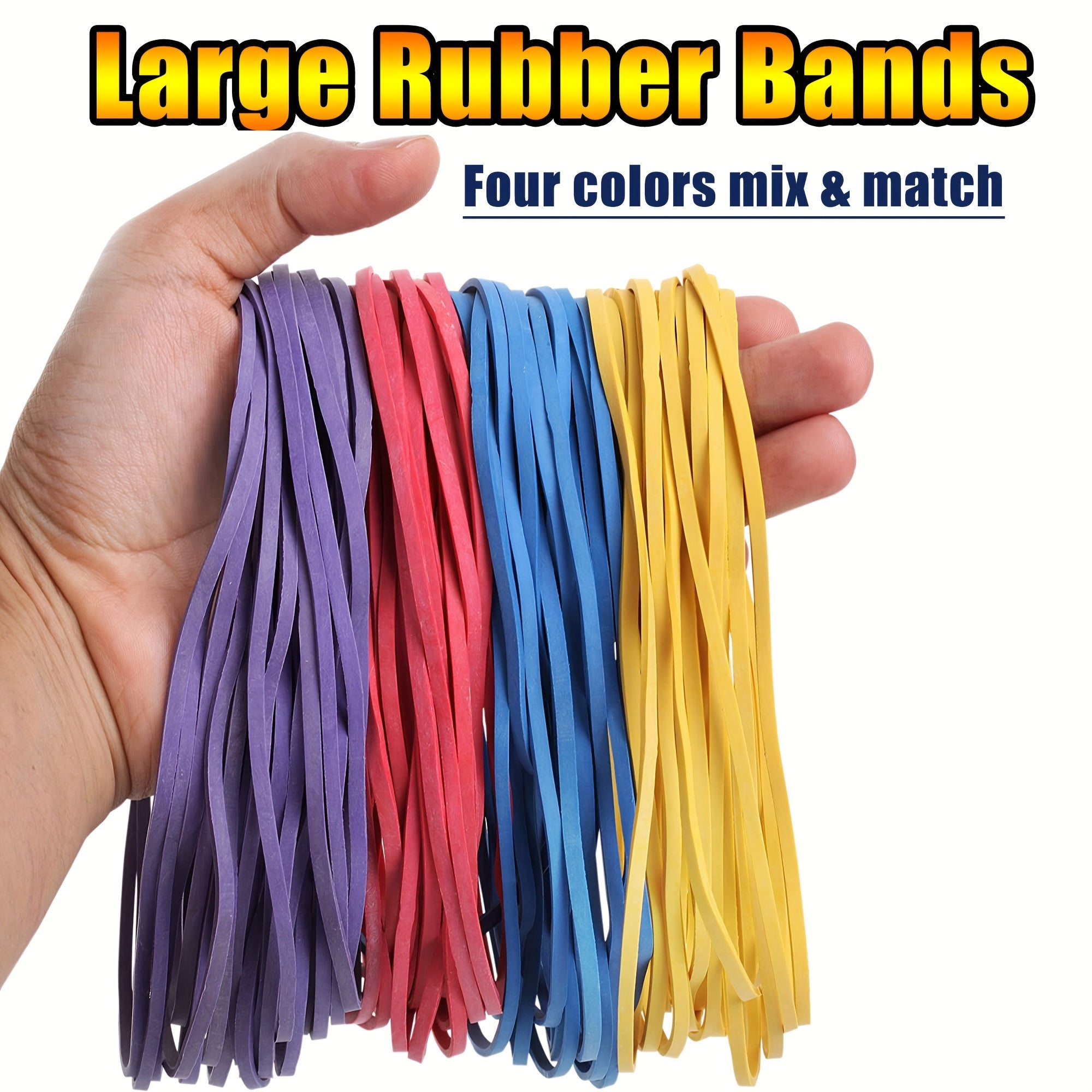 120pcs Large Rubber Band in Various Colors for Office and File Use