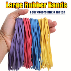 120pcs Large Rubber Band in Various Colors for Office and File Use
