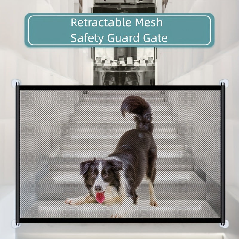 Retractable Mesh Pet Gate for Stairway Doorway Hallway Easy Install