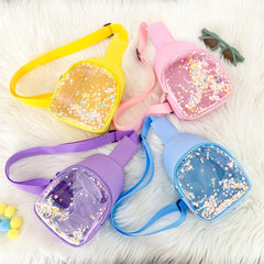 Girls Sequin Waist Bag Cute Zipper Crossbody Bag