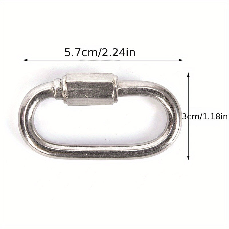 1pc Stainless Steel Screw Lock Carabiner Quick Link Safety Snap Hook