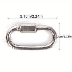 1pc Stainless Steel Screw Lock Carabiner Quick Link Safety Snap Hook