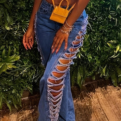 Sexy Ripped Distressed Denim Jeans for Women
