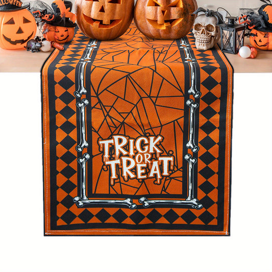 Spider Web Pumpkin Table Runner 33x182 cm Halloween Decor