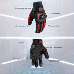 1pair Touch Screen Motorcycle Gloves Non slip Breathable Outdoor Gloves