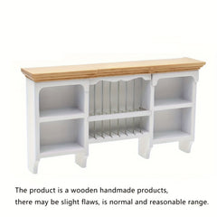 1:12 Dollhouse Kitchen Wall Shelves & Storage Cabinets Natural Wood