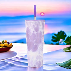 Insulated Stainless Steel Straw Water Cup 24oz Outdoor Sports Fitness Travel