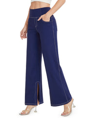 Denim Print Loose Yoga Pants Wide Leg