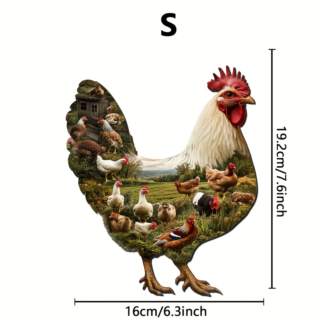 Wooden Puzzle Farm Chicken Trio Vibrant Mixed Colors Brain Stimulation Focus