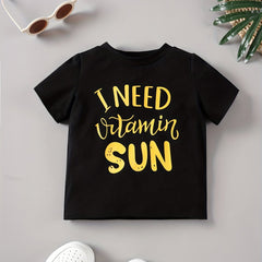 Baby Casual Vitamin Sun Round Neck T shirt Clothes