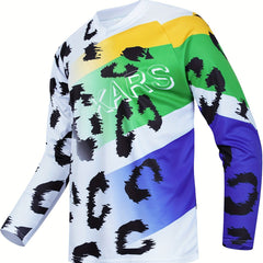 Men's Leopard Print V Neck Tee for Spring Fall