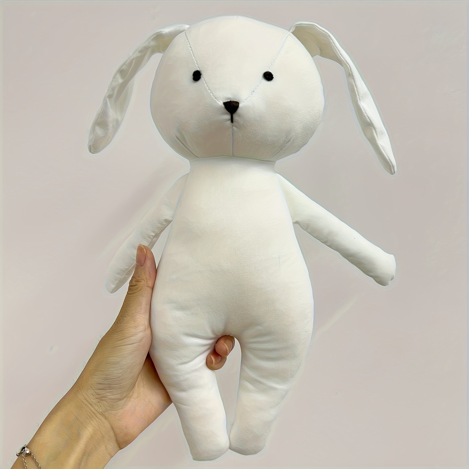 Gray & Striped Bunny Doll Soft Plush Rabbit Toy Adorable Baby Gift