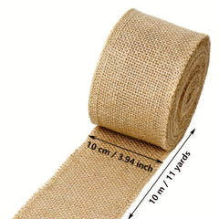 10cm Wide Burlap Fabric Ribbon 11 Yards DIY Ribbon Decoration Wedding Party