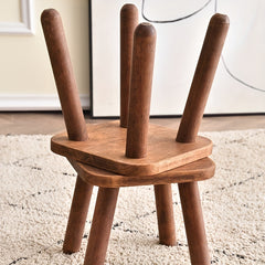 Wooden Step Stool for Kids and Adults Shoe Changing Chair with Foot Rest