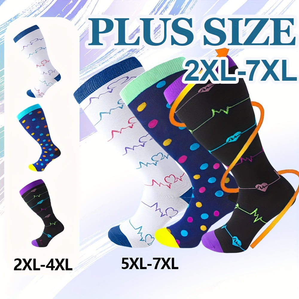 Compression Socks 15-20mmHg Wide Calf Knee High Stockings
