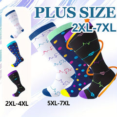 Compression Socks 15-20mmHg Wide Calf Knee High Stockings