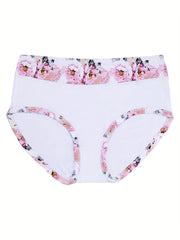 4-Pack Women's Plus Floral Print Panties Set Soft Stretchy Briefs