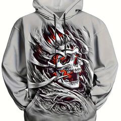 Skull 3D Print Men's Graphic Hoodie Autumn Winter Pullover