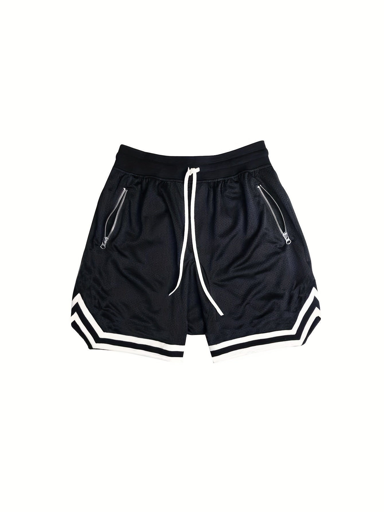 Men's Zip Pocket Drawstring Shorts Activewear Comfy Loose Block Shorts