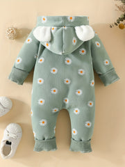 Baby Cow Hooded Sweatshirt Jumpsuit