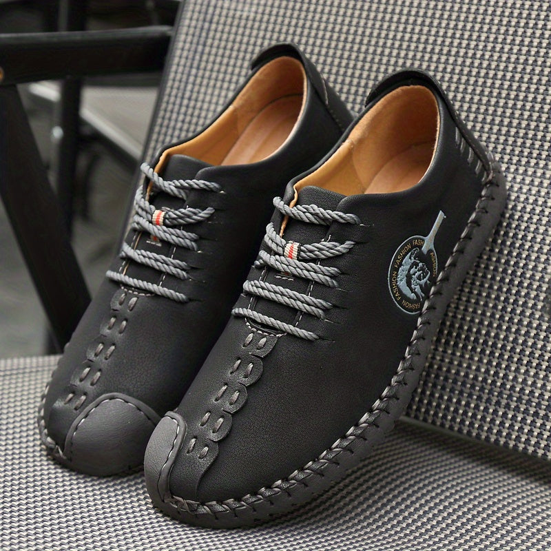 Men's Casual Stitched Lace Up Walking Shoes