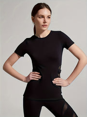 Women's Short Sleeve Sports T-Shirt Round Neck Breathable Loose Yoga Top