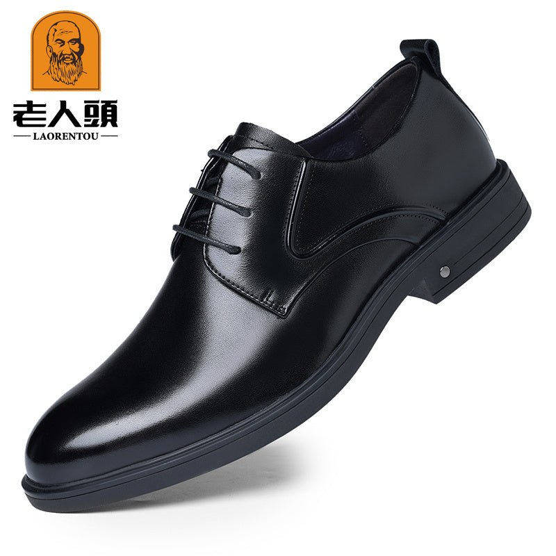 LAORENTOU Men's Leather Wholecut Oxford Derby Style Formal Dress Shoes