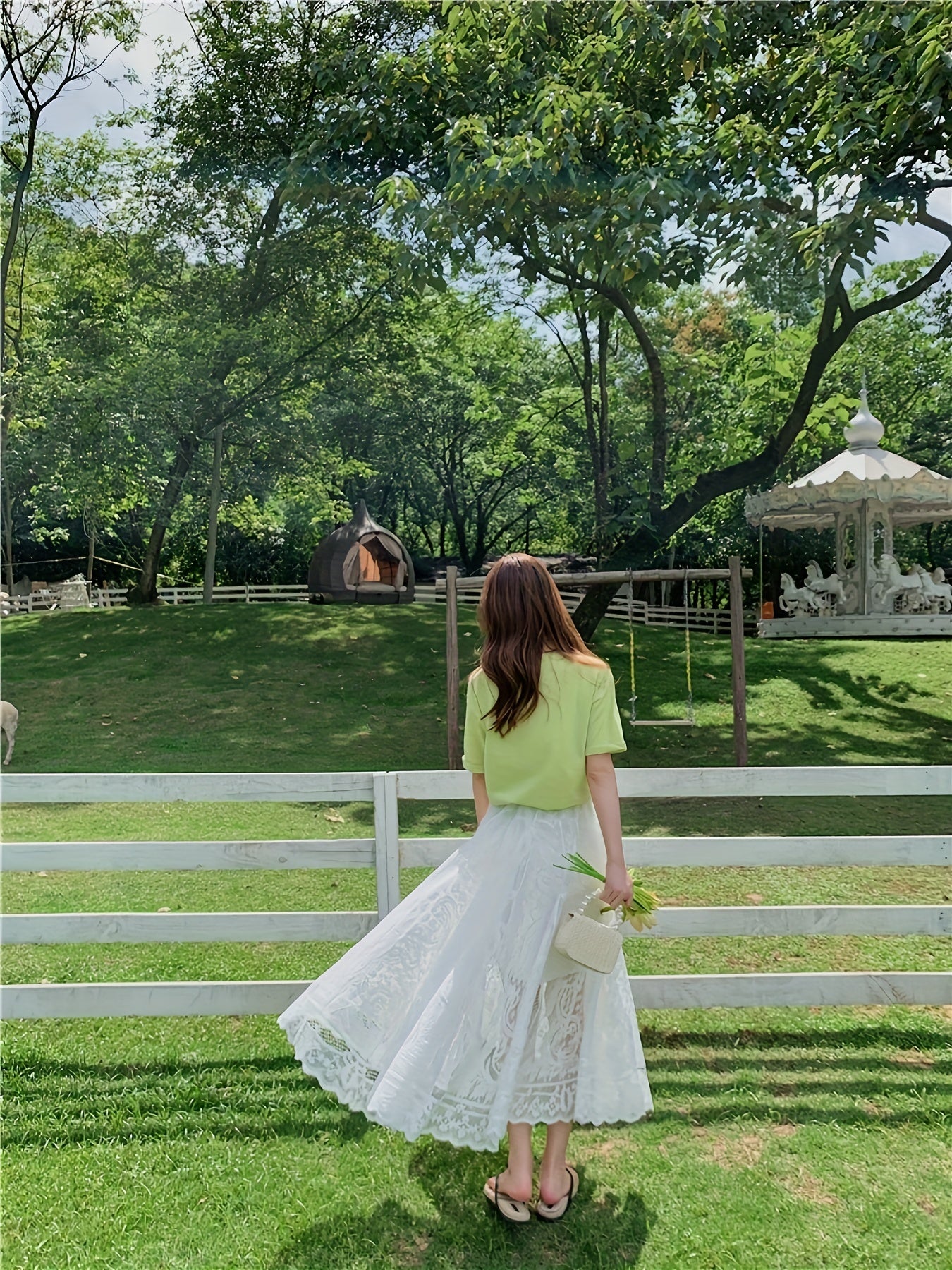 Lace Pleated Skirt Casual Summer & Spring Women's Clothing