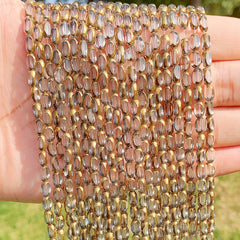 45pcs Transparent Golden Edge Crystal Beads Faceted Glass Spacer Beads DIY Brace