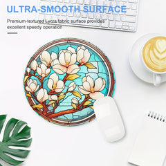 Stained Glass Floral Round Mouse Pad 7.87 Inch