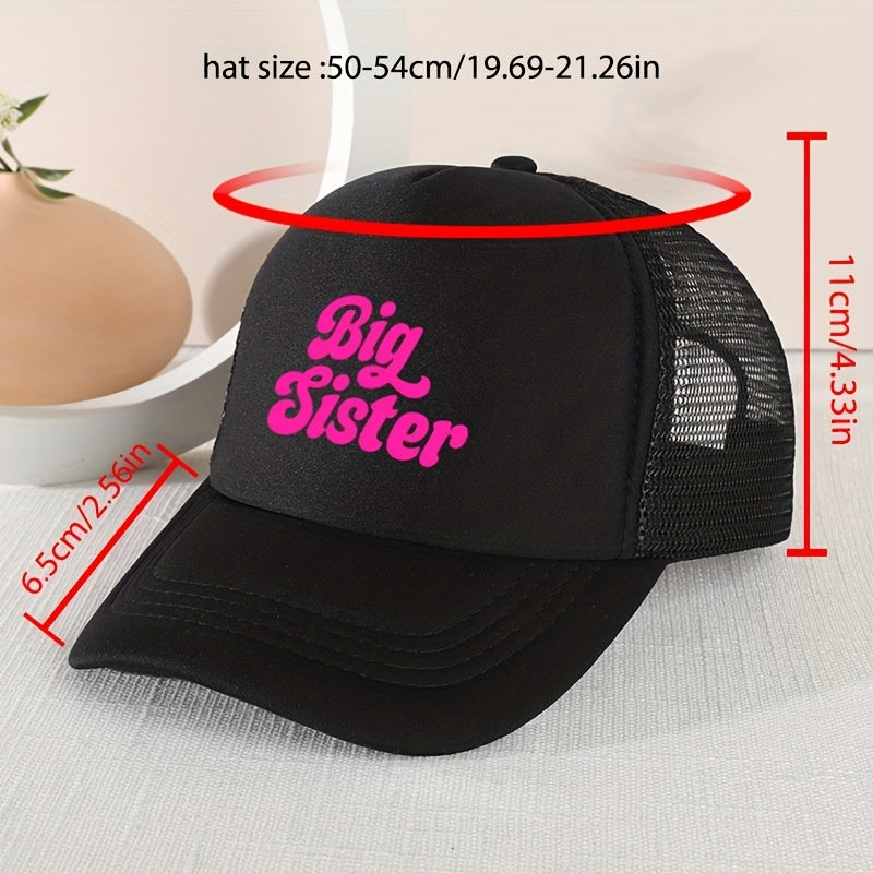 Kids Mesh Baseball Cap with Letter Embroidery