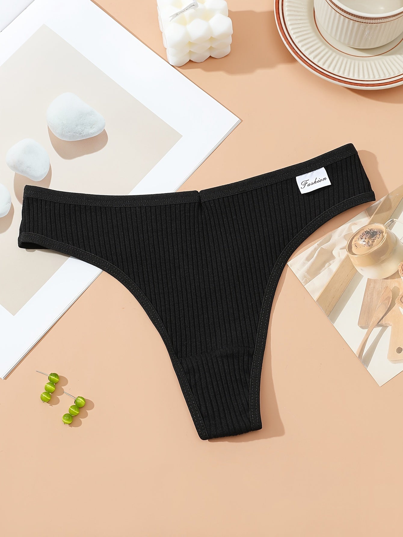 7pcs Seamless Solid Thongs Stretchy Intimates Panties Women's Lingerie