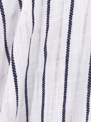 Striped Sheer Blouse Kimono V Neck Cover Up Short Sleeve Beachwear