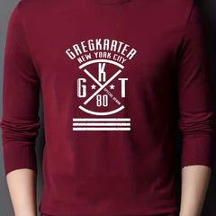 Men's Letter & Cross Knit Sweater Crew Neck Pullover