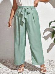 Women's Wide Leg Trousers With Belt