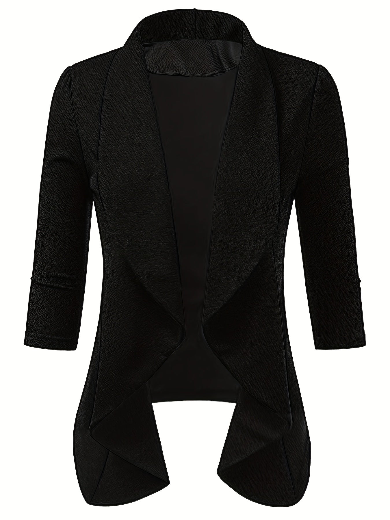 Solid Open Front Blazer Women's Office Outerwear