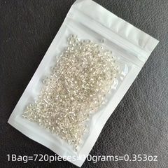720pcs 2.5mm Silvery Filled Glass Beads for Jewelry Making DIY