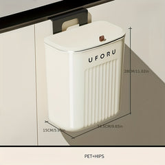 Large Capacity Trash Can With Lid Wall-Mounted Garbage Pail