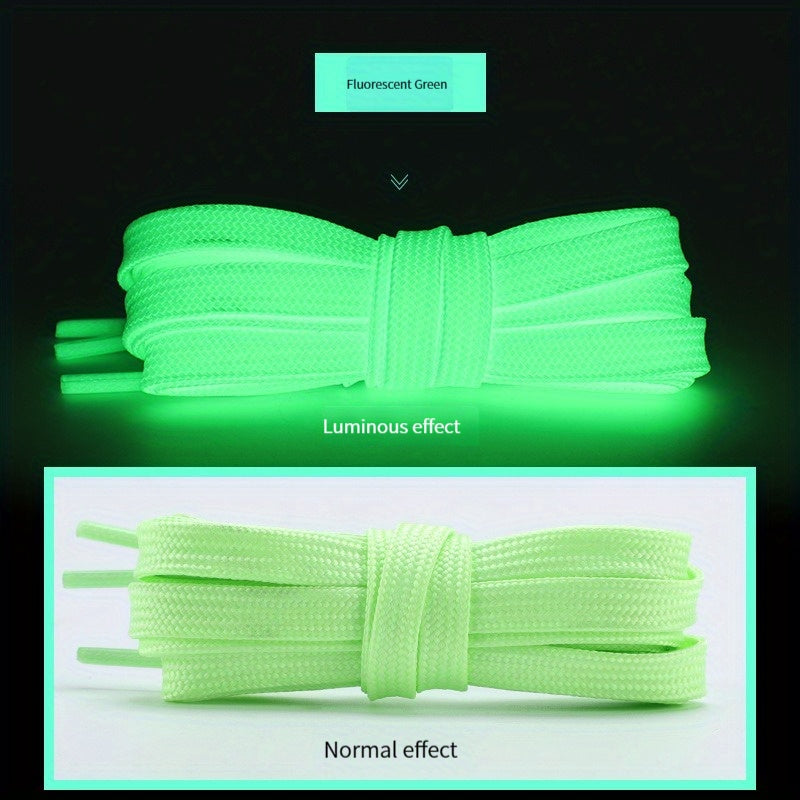 Luminous Reflective 8mm Polyester Shoelaces For Sneakers Canvas Shoes