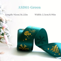 Christmas Ribbons Printed Ribbon Gift Wrapping Decoration